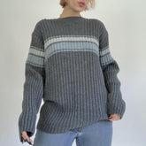 Gestreifter, gerippter Downtown-Pullover